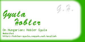 gyula hobler business card